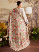 MAHNUR-3PC DHANAK EMBROIDERED SHIRT WITH COURTRAI PRINTED SHAWL & TROUSER-BIC-4329