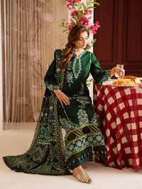 MAHNUR-3PC DHANAK EMBROIDERED SHIRT WITH COURTRAI PRINTED SHAWL & TROUSER-BIC-4327