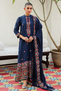 CROSS STITCH-3PC DHANAK EMBROIDERED SHIRT WITH DHANAK EMBROIDERED SHAWL AND TROUSER-BIC-4275