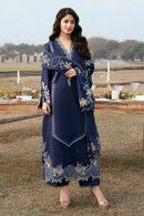 IZEL-3PC LAWN EMBROIDERED SHIRT WITH KHADDI NET EMBROIDERED DUPATTA AND TROUSER-BIC-4817