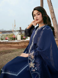 IZEL-3PC LAWN EMBROIDERED SHIRT WITH KHADDI NET EMBROIDERED DUPATTA AND TROUSER-BIC-4817
