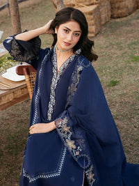 IZEL-3PC LAWN EMBROIDERED SHIRT WITH KHADDI NET EMBROIDERED DUPATTA AND TROUSER-BIC-4817