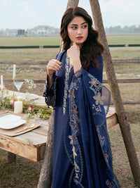 IZEL-3PC LAWN EMBROIDERED SHIRT WITH KHADDI NET EMBROIDERED DUPATTA AND TROUSER-BIC-4817