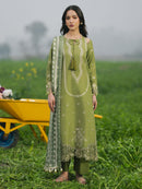 IZEL-3PC LAWN EMBROIDERED SHIRT WITH CHIFFON PRINTED DUPATTA AND TROUSER-BIC-4509