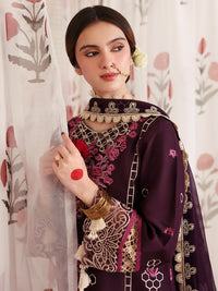 MAHNUR-3PC LAWN LASERWORK EMBROIDERED SHIRT WITH KHAADI NET EMBROIDERED DUPATTA AND TROUSER -BIC-4691
