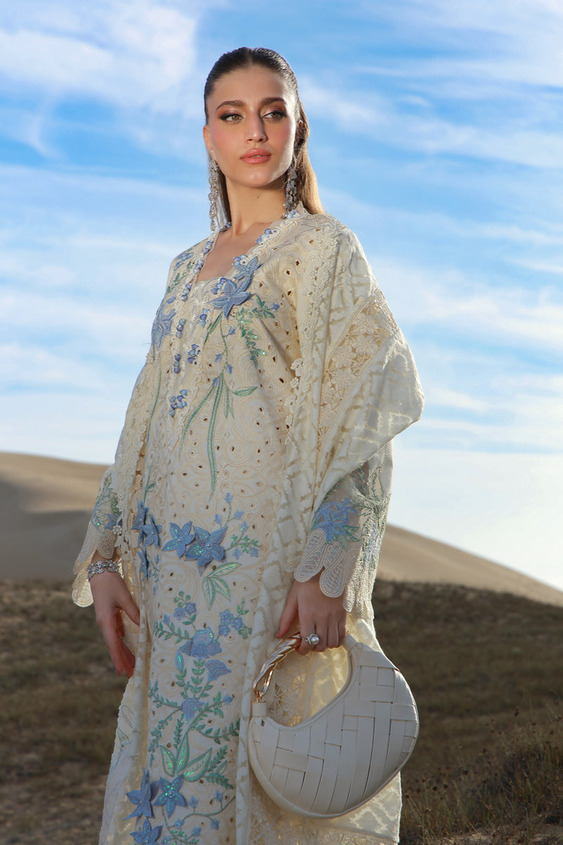 RANG RASIYA-3PC LAWN CHIKANKAARI EMBROIDERED SHIRT WITH KHADDI NET EMBROIDERED DUPATTA AND TROUSER-BIC-4798