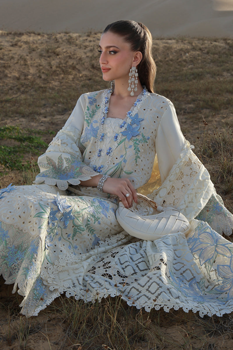 RANG RASIYA-3PC LAWN CHIKANKAARI EMBROIDERED SHIRT WITH KHADDI NET EMBROIDERED DUPATTA AND TROUSER-BIC-4798