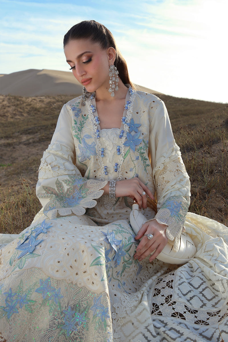 RANG RASIYA-3PC LAWN CHIKANKAARI EMBROIDERED SHIRT WITH KHADDI NET EMBROIDERED DUPATTA AND TROUSER-BIC-4798