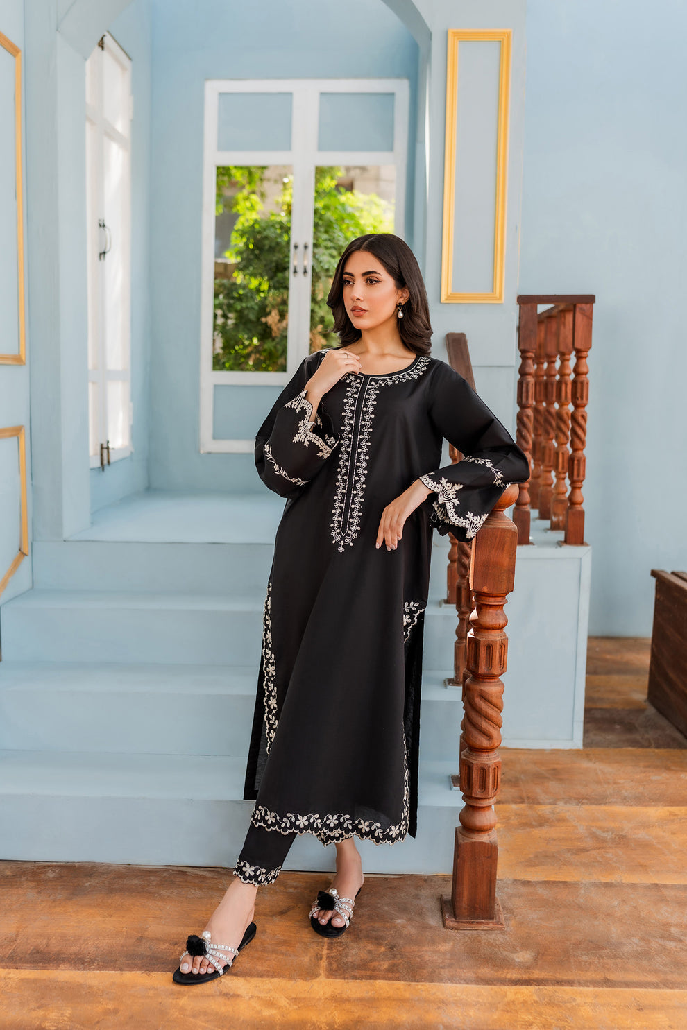 HANA - 3PC DHANAK EMBROIDERED WITH ORGANZA EMBROIDERED DUPPATTA - BIC-3306