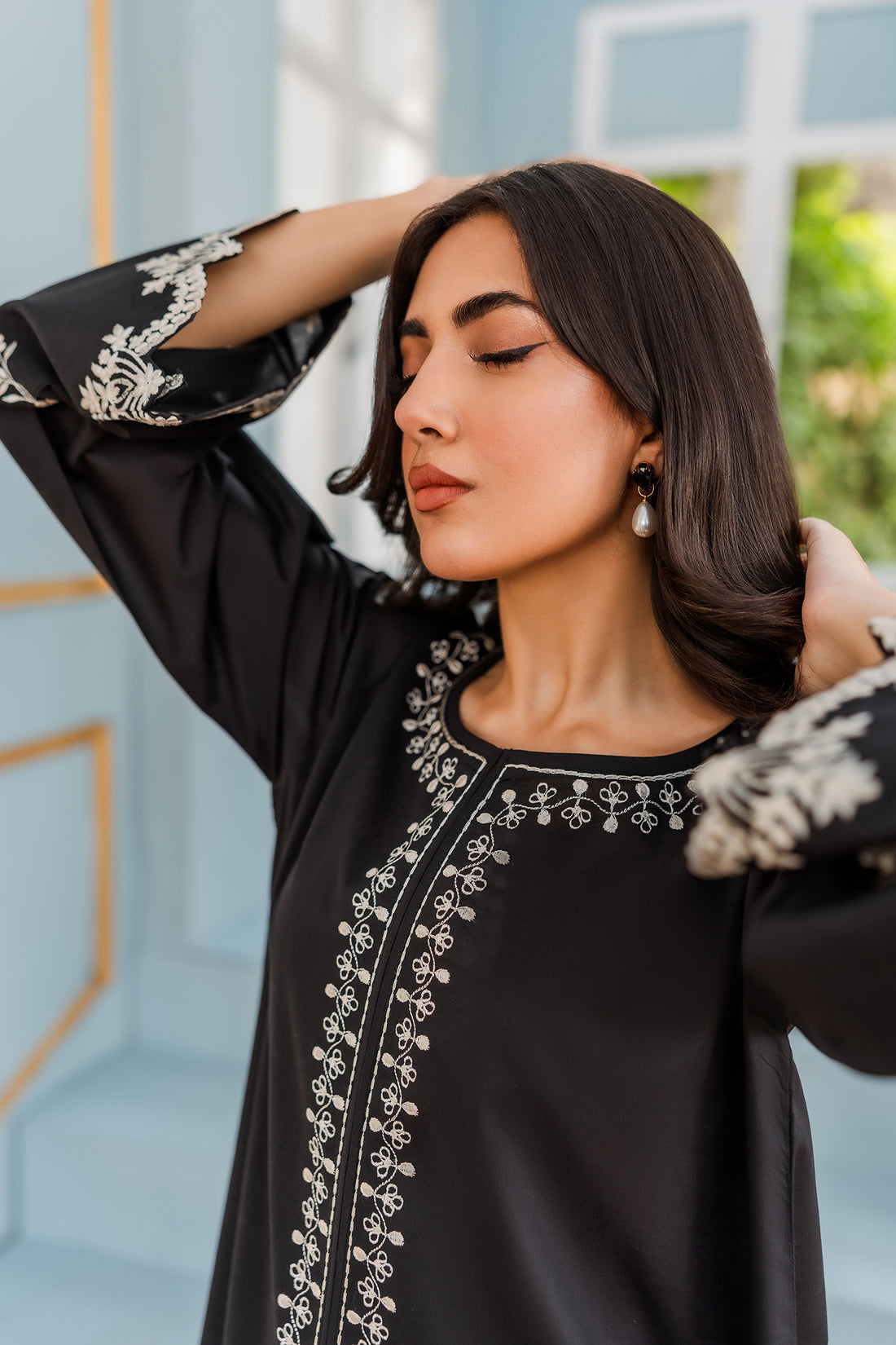HANA - 3PC DHANAK EMBROIDERED WITH ORGANZA EMBROIDERED DUPPATTA - BIC-3306