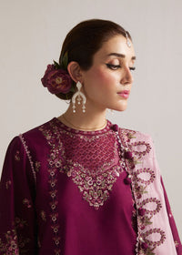 HUSSAIN REHAR-3PC DHANAK EMBROIDERED SHIRT WITH CHIFFON EMBROIDERED DUPATTA AND TROUSER-BIC-5179