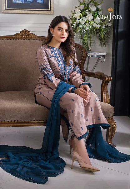 ASIM JOFA 3PC LAWN EMBROIDERED WITH BAMBER CHIFFON DUPATTA-BIC-3510