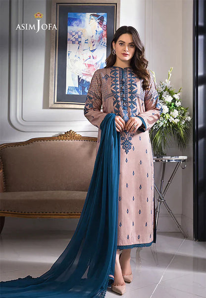 ASIM JOFA 3PC LAWN EMBROIDERED WITH BAMBER CHIFFON DUPATTA-BIC-3510