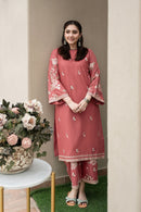 URGE-2PIECE DHANAK EMBROIDERED SHIRT WITH DHANAK EMB TROUSER-BIC-15033