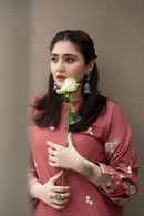 URGE-2PIECE DHANAK EMBROIDERED SHIRT WITH DHANAK EMB TROUSER-BIC-15033