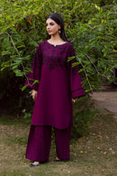 BATIK-2PIECE DHANAK EMBROIDERED SHIRT WITH DHANAK EMBROIDERED TROUSER-BIC-15089