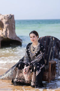 QALAMQAR-3PC LAWN EMBROIDERED SHIRT WITH CHIFFOON EMBROIDERED PRINT DUPATTA AND EMB TROUSER-BIC-4620