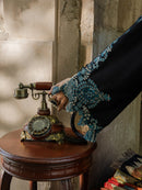 IZEL-3PC KHADDAR EMBROIDERED SHIRT WITH COURTRAI PRINTED SHAWL & TROUSER-BIC-4379