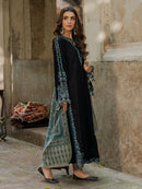 IZEL-3PC KHADDAR EMBROIDERED SHIRT WITH COURTRAI PRINTED SHAWL & TROUSER-BIC-4379