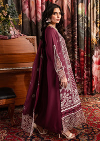 QALAMQAR-3PC CHIKANKAARI LAWN CUTWORK EMBROIDERED SHIRT WITH MONARK EMBROIDERED CUTWORK DUPATTA AND TROUSER-BIC-3642