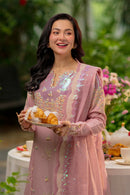 RANG RASIYA-3PC LAWN SEQUIN EMBROIDERED SHIRT WITH KHADDI NET EMB DUPATTA AND EMB TROUSER-BIC-4891