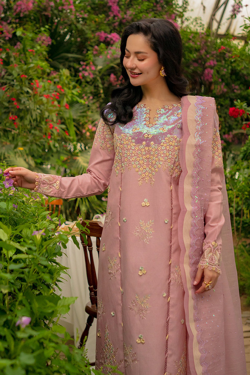 RANG RASIYA-3PC LAWN SEQUIN EMBROIDERED SHIRT WITH KHADDI NET EMB DUPATTA AND EMB TROUSER-BIC-4891