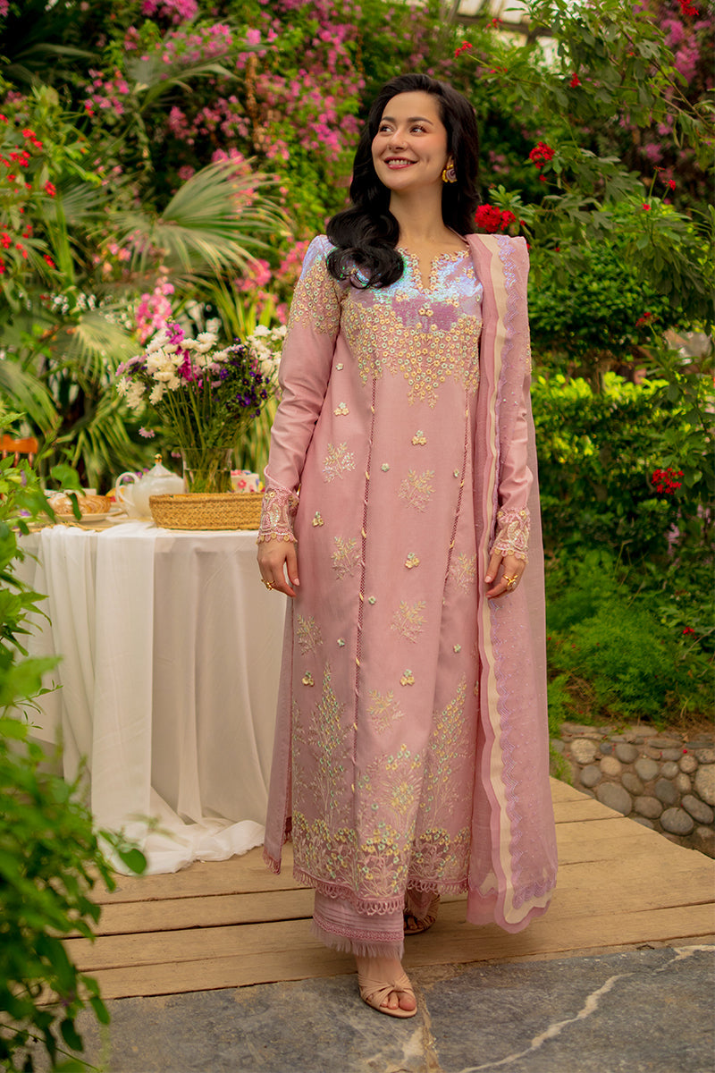RANG RASIYA-3PC LAWN SEQUIN EMBROIDERED SHIRT WITH KHADDI NET EMB DUPATTA AND EMB TROUSER-BIC-4891