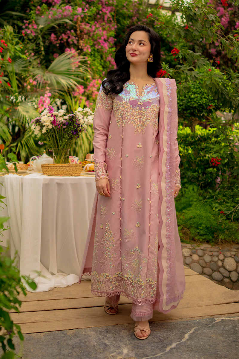 RANG RASIYA-3PC LAWN SEQUIN EMBROIDERED SHIRT WITH KHADDI NET EMB DUPATTA AND EMB TROUSER-BIC-4891