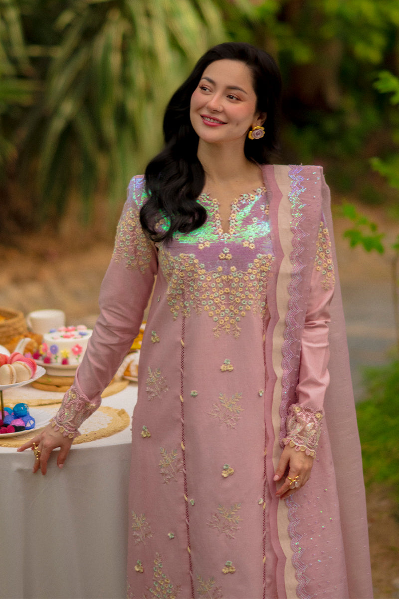 RANG RASIYA-3PC LAWN SEQUIN EMBROIDERED SHIRT WITH KHADDI NET EMB DUPATTA AND EMB TROUSER-BIC-4891