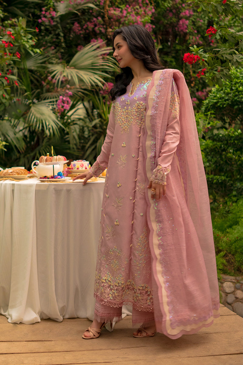 RANG RASIYA-3PC LAWN SEQUIN EMBROIDERED SHIRT WITH KHADDI NET EMB DUPATTA AND EMB TROUSER-BIC-4891