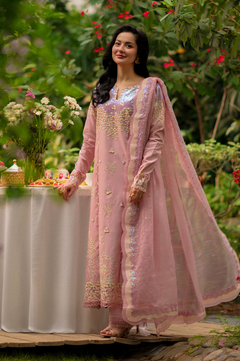 RANG RASIYA-3PC LAWN SEQUIN EMBROIDERED SHIRT WITH KHADDI NET EMB DUPATTA AND EMB TROUSER-BIC-4891