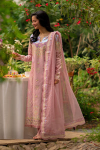 RANG RASIYA-3PC LAWN SEQUIN EMBROIDERED SHIRT WITH KHADDI NET EMB DUPATTA AND EMB TROUSER-BIC-4891