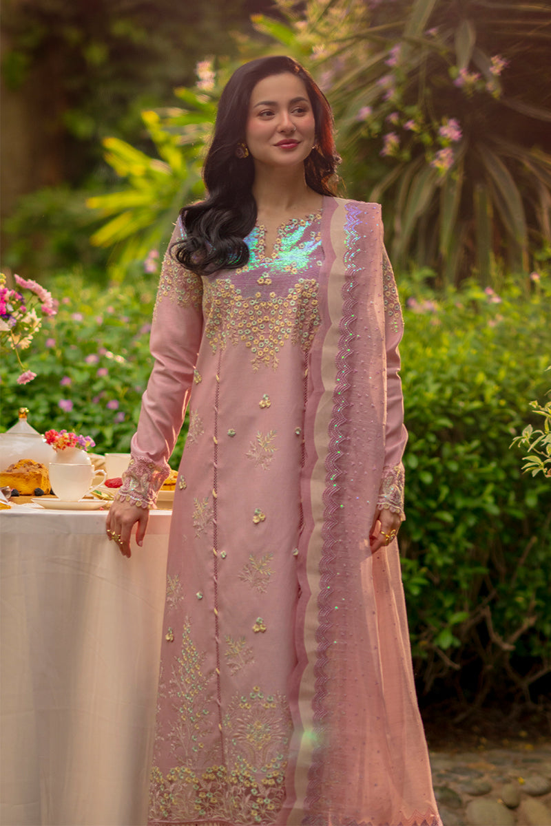 RANG RASIYA-3PC LAWN SEQUIN EMBROIDERED SHIRT WITH KHADDI NET EMB DUPATTA AND EMB TROUSER-BIC-4891