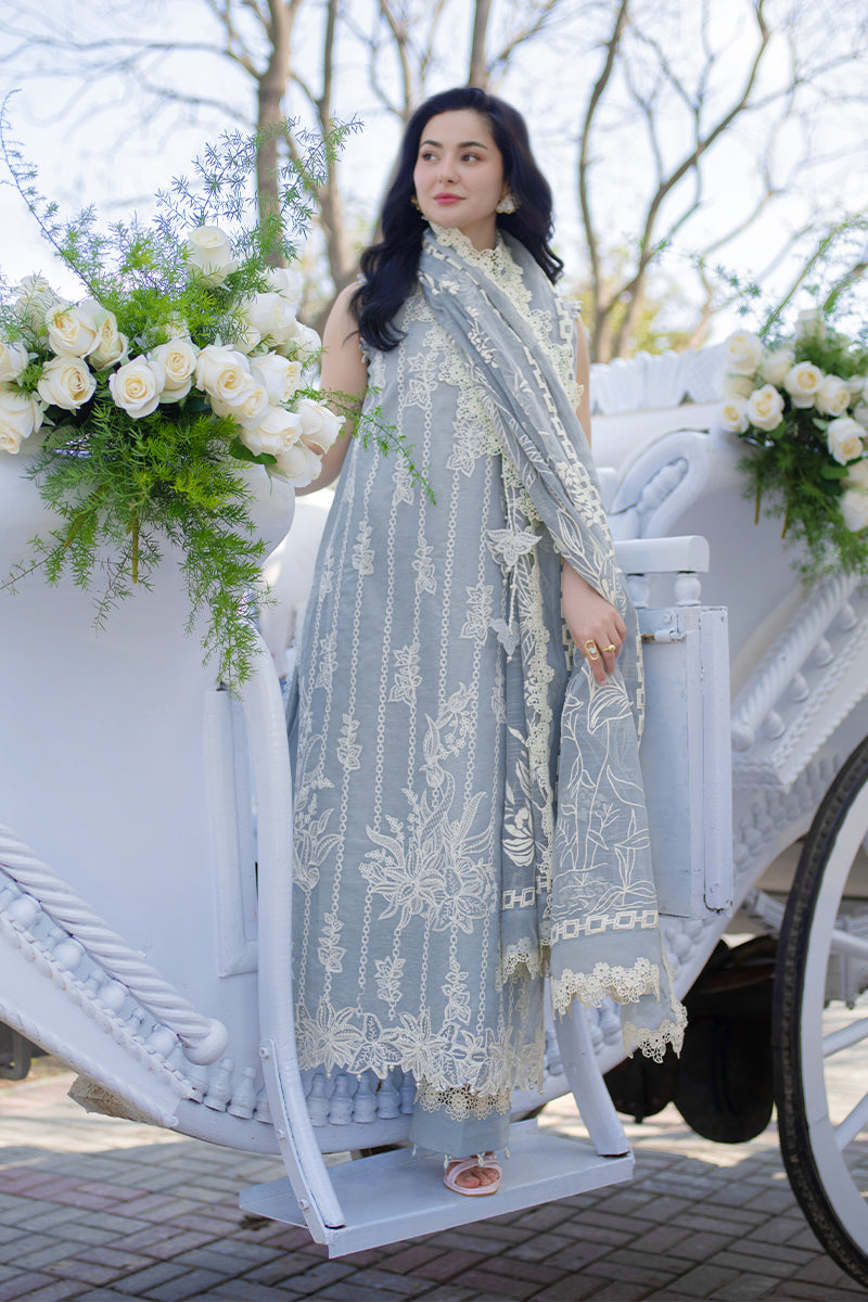 RANG RASIYA-3PC LAWN EMBROIDERED SHIRT WITH SELF JACQUARD EMBROIDERED DUPATTA AND TROUSER-BIC-4882