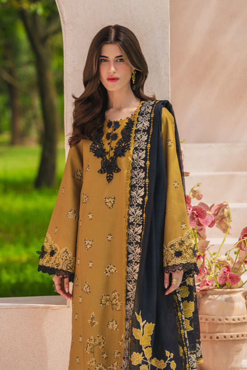 RANG RASIYA-3PC LAWN EMBROIDERED SHIRT WITH SILK PRINTED DUPATTA AND TROUSER-BIC-4911