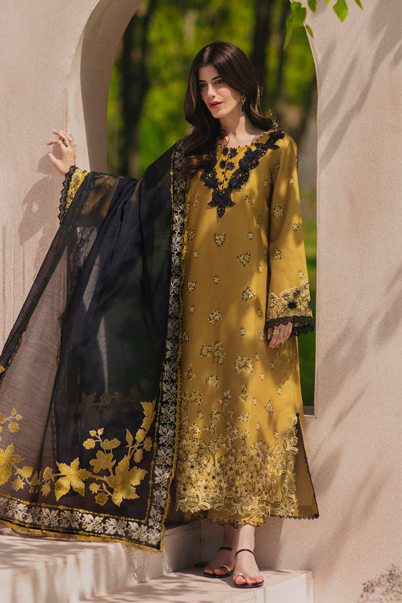 RANG RASIYA-3PC LAWN EMBROIDERED SHIRT WITH SILK PRINTED DUPATTA AND TROUSER-BIC-4911
