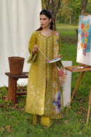 RANG RASIYA-3PC DHANAK EMBROIDERED SHIRT WITH WOOL PRINT SHAWL AND TROUSER-BIC-5080