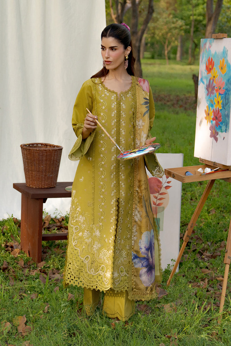 RANG RASIYA-3PC DHANAK EMBROIDERED SHIRT WITH WOOL PRINT SHAWL AND TROUSER-BIC-5080