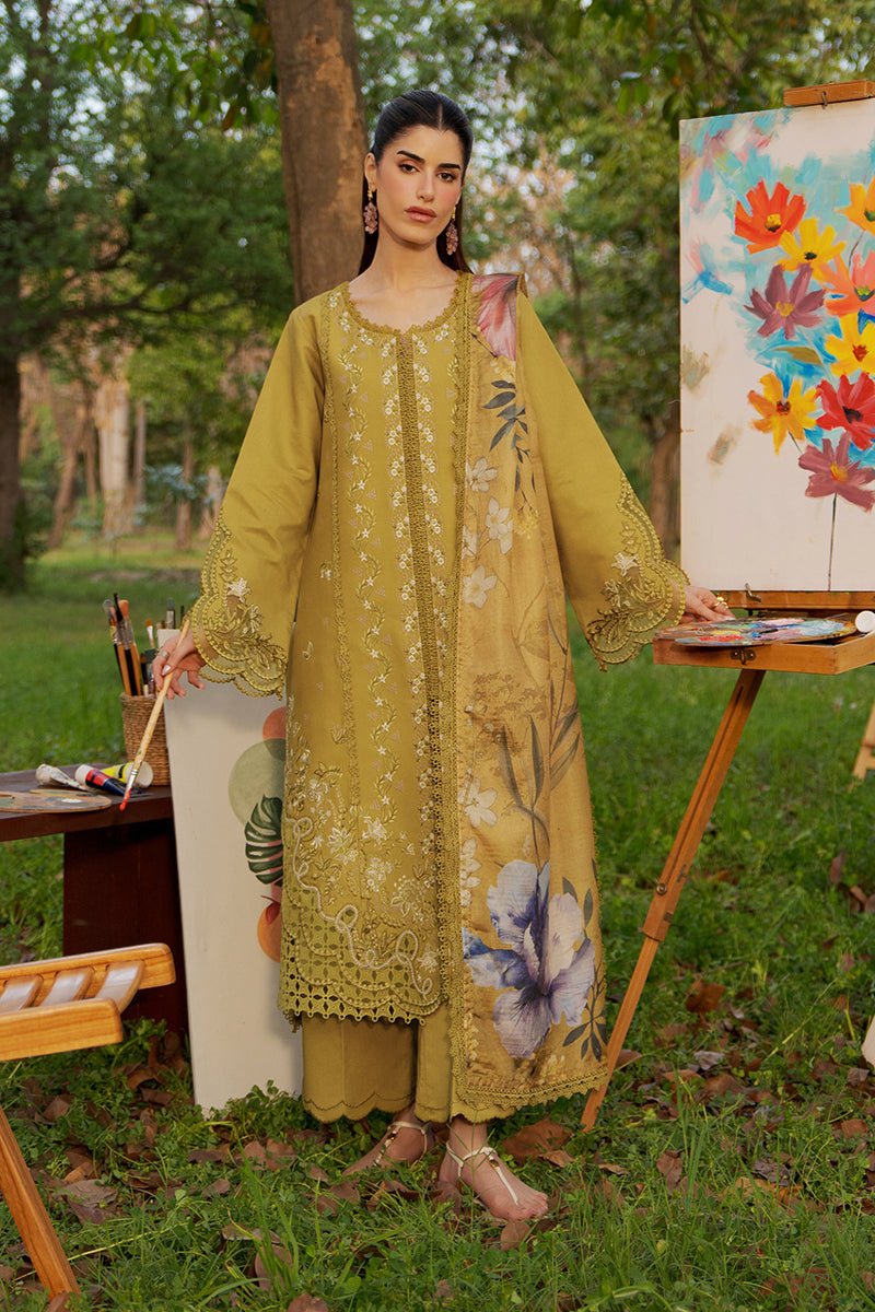 RANG RASIYA-3PC DHANAK EMBROIDERED SHIRT WITH WOOL PRINT SHAWL AND TROUSER-BIC-5080