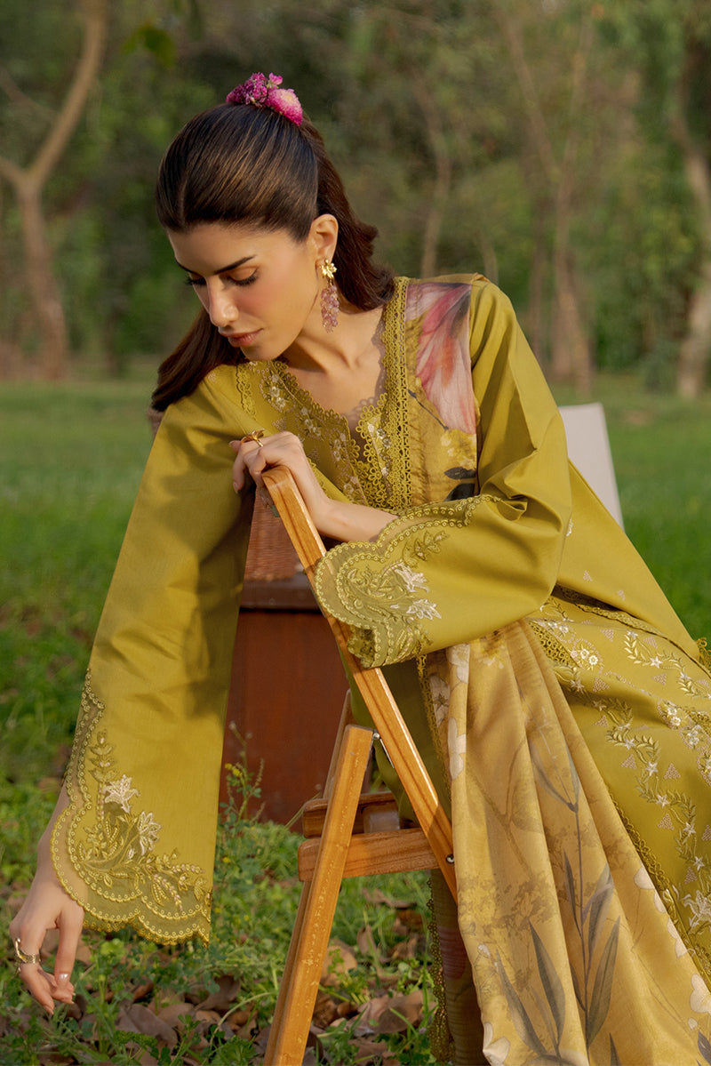 RANG RASIYA-3PC DHANAK EMBROIDERED SHIRT WITH WOOL PRINT SHAWL AND TROUSER-BIC-5080