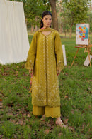 RANG RASIYA-3PC DHANAK EMBROIDERED SHIRT WITH WOOL PRINT SHAWL AND TROUSER-BIC-5080