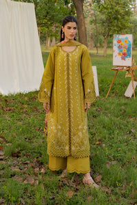 RANG RASIYA-3PC DHANAK EMBROIDERED SHIRT WITH WOOL PRINT SHAWL AND TROUSER-BIC-5080