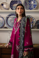 REPUBLIC-3PC DHANAK SEQUENCE EMBROIDERED SHIRT WITH COURTRAI PRINTED SHAWL & DHANAK TOUSER-BIC-4209