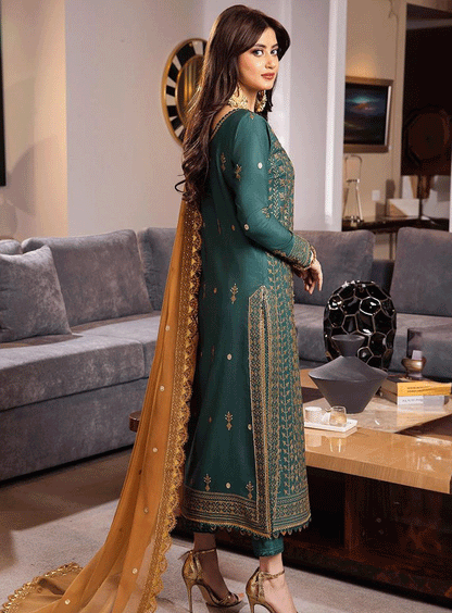 ASIM JOFA -3PC LAWN EMBROIDERED WITH BAMBER CHIFFON EMBROIDERED DUPATTA-BIC-3585