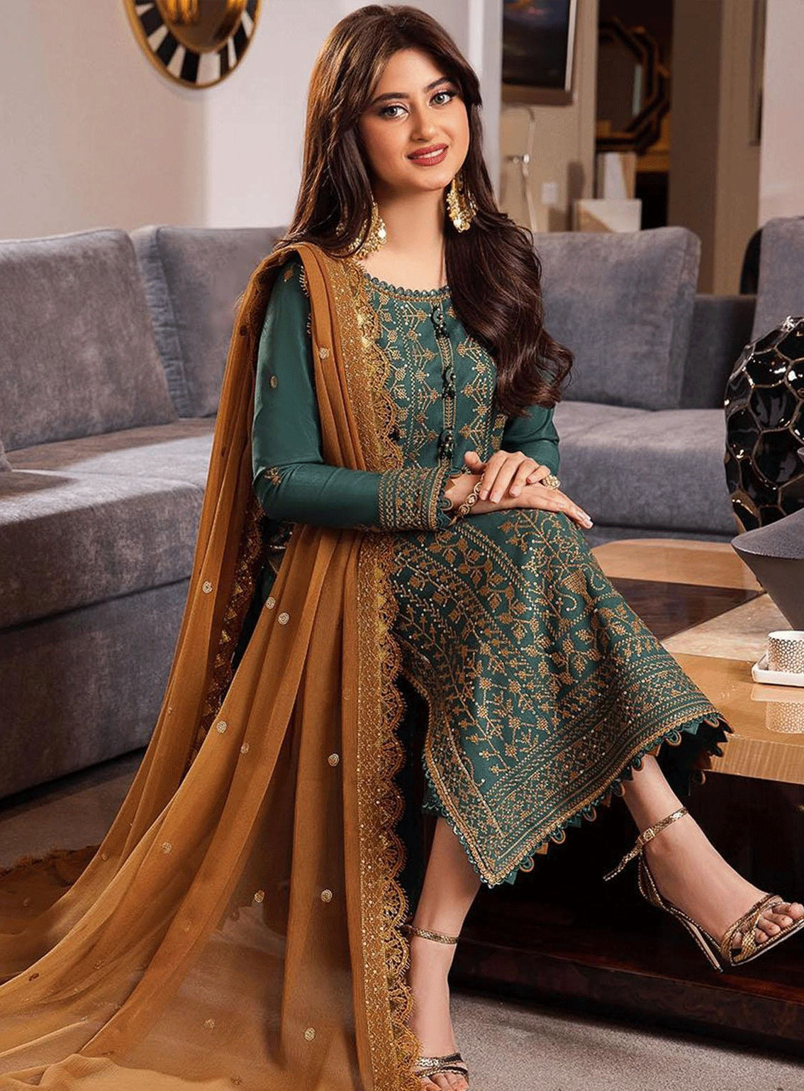 ASIM JOFA -3PC LAWN EMBROIDERED WITH BAMBER CHIFFON EMBROIDERED DUPATTA-BIC-3585