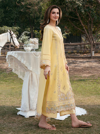 IZEL-3PC LAWN EMBROIDERED SHIRT WITH KHAADI NET EMBROIDERED DUPATTA AND TROUSER-BIC-4832