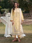 IZEL-3PC LAWN EMBROIDERED SHIRT WITH KHAADI NET EMBROIDERED DUPATTA AND TROUSER-BIC-4832