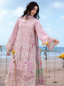 MAHNUR-3PC LAWN CHIKANKAARI EMBROIDERED SHIRT WITH CHIFFON PRINTED DUPATTA AND TROUSER-BIC-4787