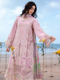 MAHNUR-3PC LAWN CHIKANKAARI EMBROIDERED SHIRT WITH CHIFFON PRINTED DUPATTA AND TROUSER-BIC-4787