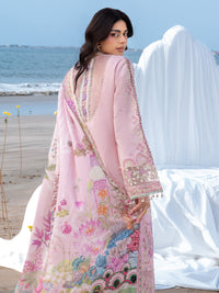 MAHNUR-3PC LAWN CHIKANKAARI EMBROIDERED SHIRT WITH CHIFFON PRINTED DUPATTA AND TROUSER-BIC-4787